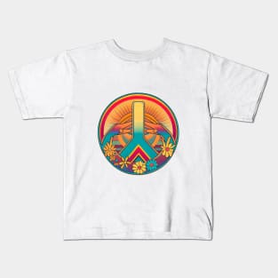 Peace and Love Sunset Kids T-Shirt